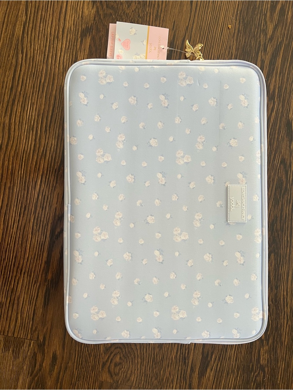 LoveShackFancy X Target - Yoobi Everblooming Rosettes Laptop Sleeve Whisper Blue